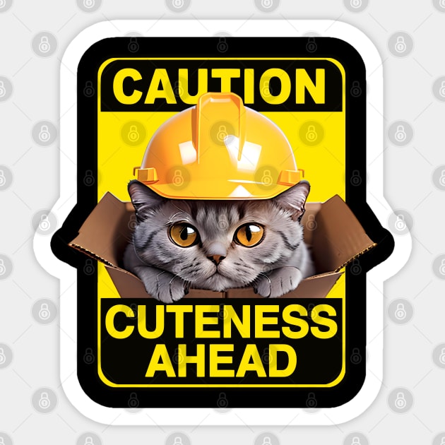 British Shorthair Cat Wearing Hardhat Sticker by CGI Studios